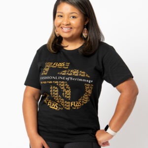 Women 50 Yard Line Black/Gold T-shirt